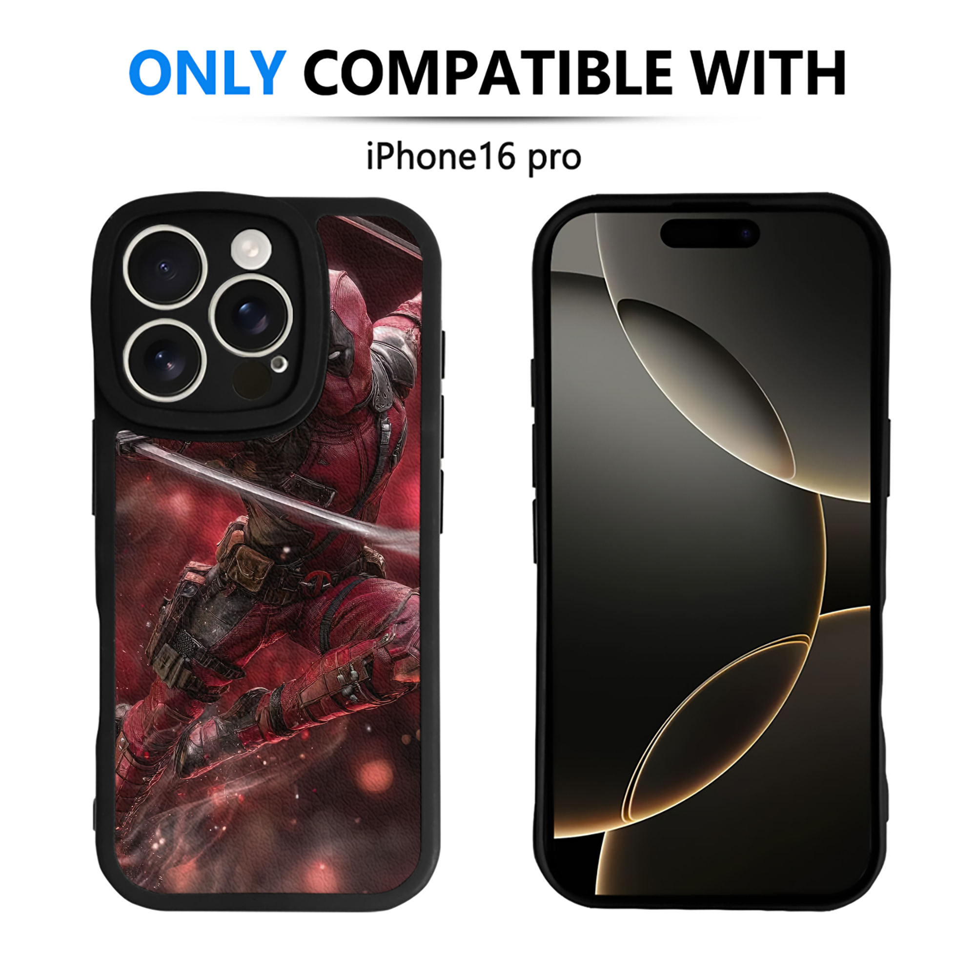 （画像用） Deadpool デッドプール 【iPhone 16シリーズ対応】シリコンスマホケース（レザー調） 材質：シリコン